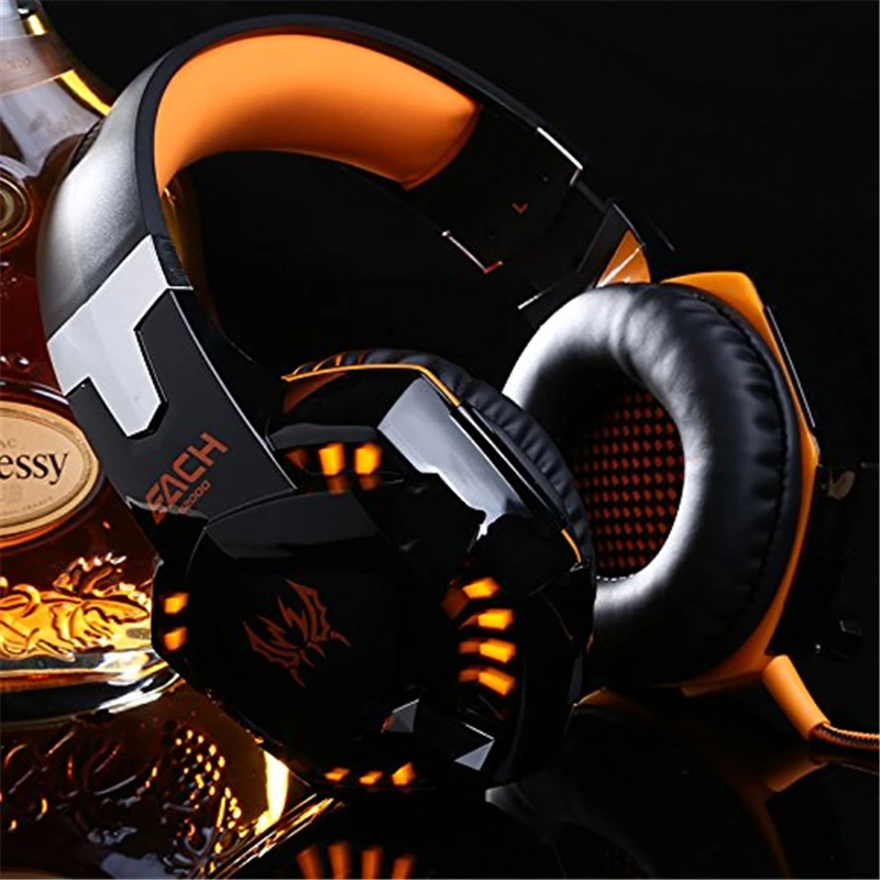 kotion each G2000 игровые наушники с микрофоном для компьютера пк со Светом 3.5 мм