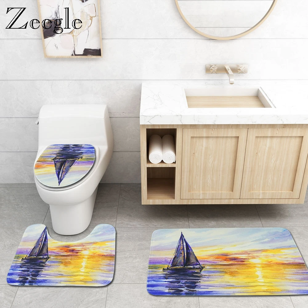 Набор ковриков для ванной комнаты Zeegle декоративный коврик из микрофибры ног