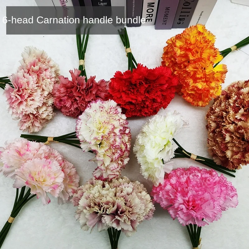 

Small Hand Bouquet Artificial Fake Flower Simulation Carnation Wedding Home Decoration Arrangement