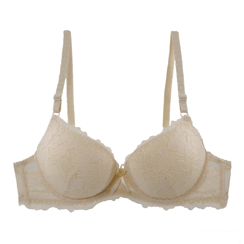 Beige PariFairy, кружевной бюстгальтер, комфортный, хлопок, A, B, C, D, чашечки 3/4, бюстгальтеры для женщин, мягкий бюстгальтер без косточек, пуш-ап, бюстгальтер, сексуальное нижнее белье на косточках, нижнее белье - Цвет: Beige