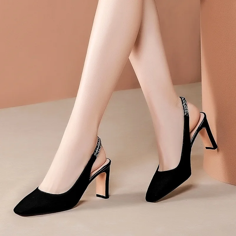 

New 2020 Women Sandals Sexy Fashion Super High Heels Summer Dress Party Night Club Shoes Woman Square Heels Black Silver Pumps