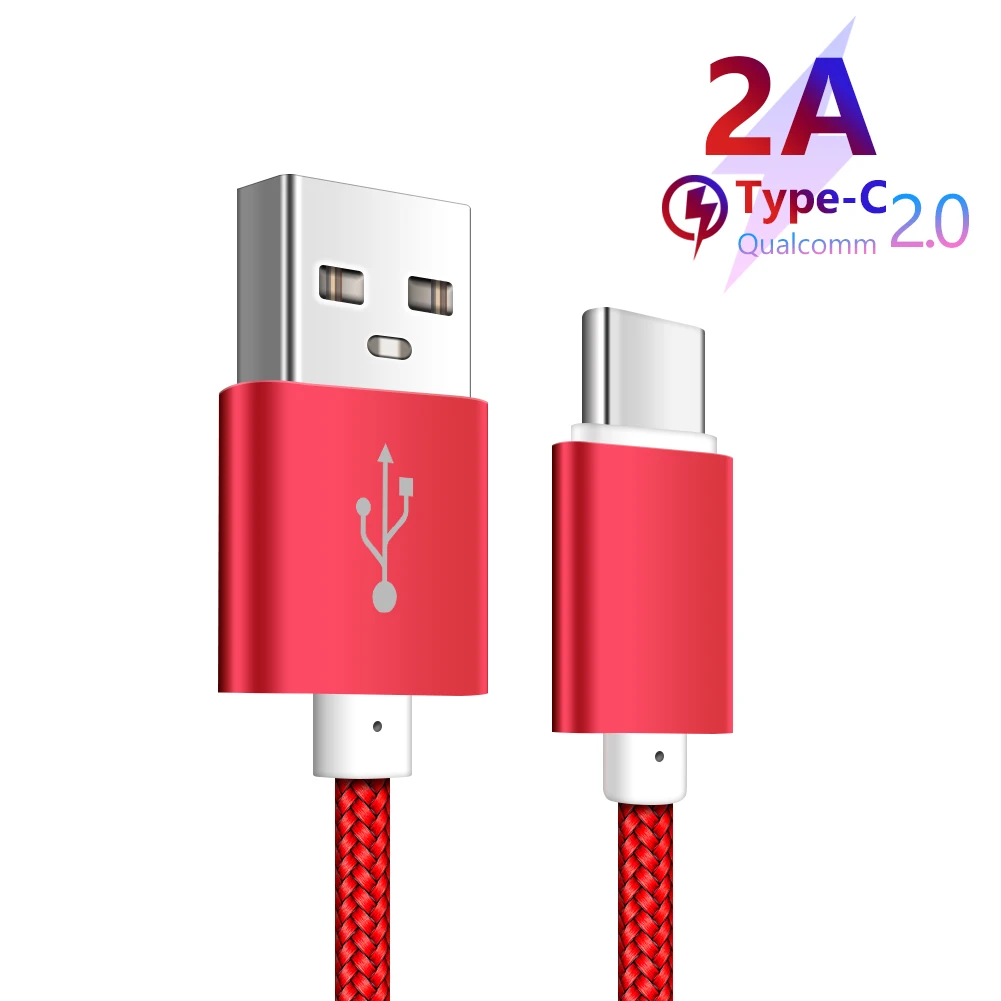 

Type C Cable USB C to USB A Charger Nylon Braided Fast Charging Sync 1m 2m 3m 2A Sync Transfer Cables for iPad Pro 2021 Huawei