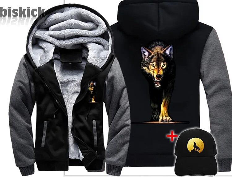 Wolf Veste loup regard одежда для мужчин wo men wolf dream плотное пальто куртка зимняя теплая