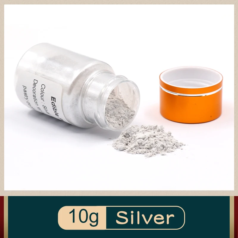 

Edible Food Coloring Silver Food Powder 10g in Baking&Pastry Cake Decorations Chocolate Colorant Comestible