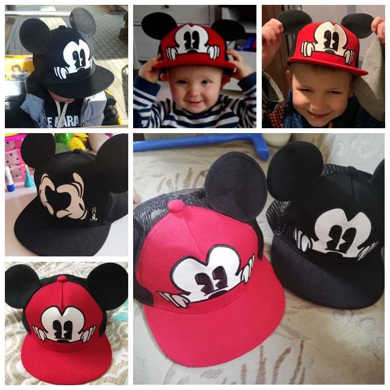 

Cartoon Mickey Ears Baby Boys Sun Hat Children Snapback Baseball Cap Summer Kids Girl Hat Autumn Adjustable Cap Casquette Enfant