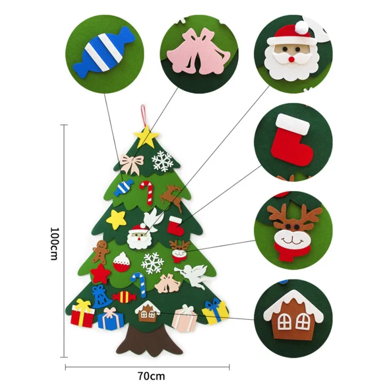 

Creative Children Handmade DIY Toy Felt Stereo Christmas Tree Countdown Calendar Decoration Ornaments Pendant Christmas Handmade