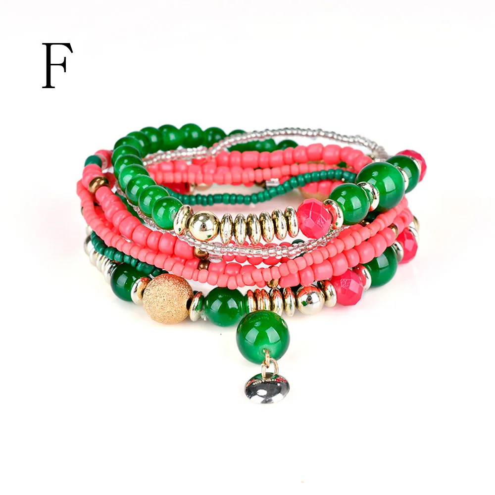 Модный 1 комплект растягивающийся акриловый бисерный богемный женский