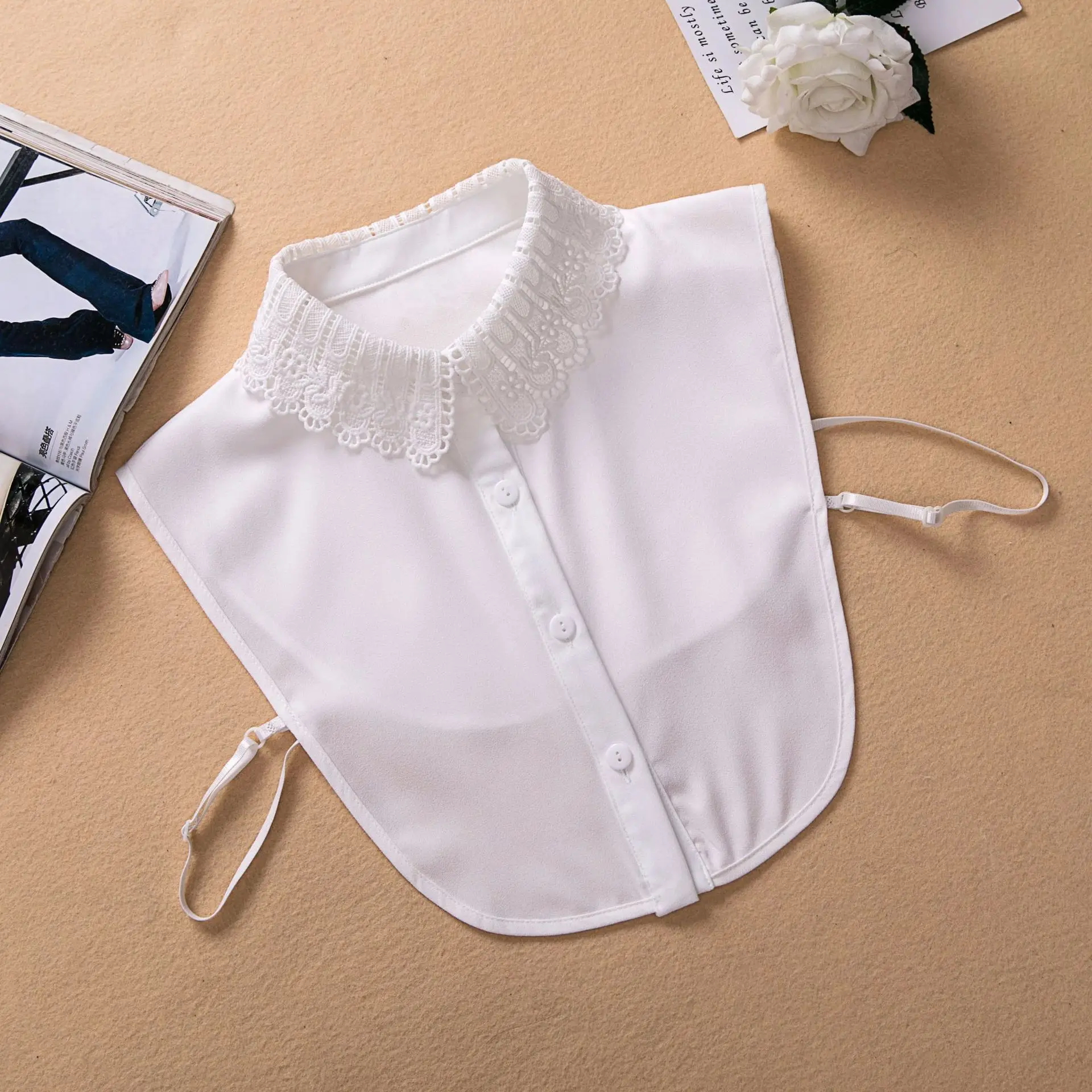 Linbaiway шифоновый цветочный кружевной воротник для взрослых женщин с лацканами и