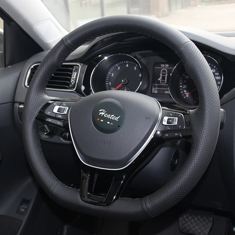 Чехол на руль для Volkswagen VW Golf 7 Mk7 новинка Polo Jetta Passat B8 с оригинальной кожаной