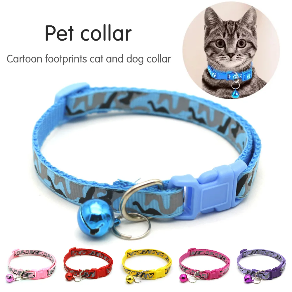 

New Easy Wear Buckle Lovely Cat Necklace Flower Bell Pet Cat Collar Diamond Dog Cat Collar Adjustable Cat Accessories Wholesale