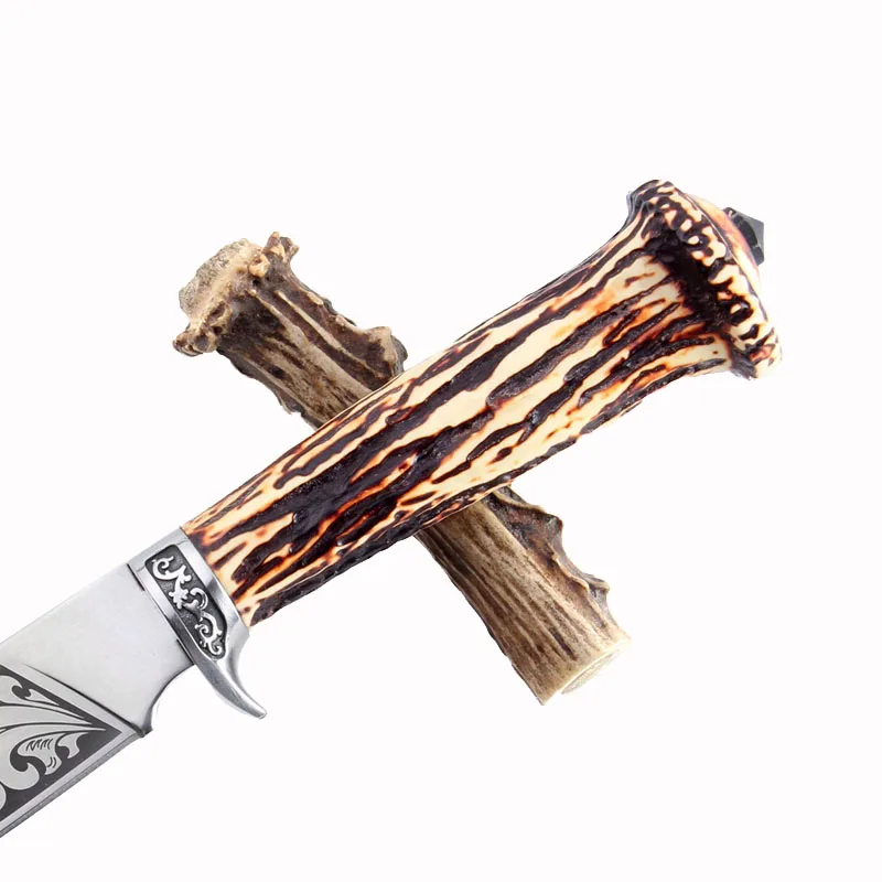 DuoClang Открытый походный нож с фиксированным лезвием стальная головка + имитация