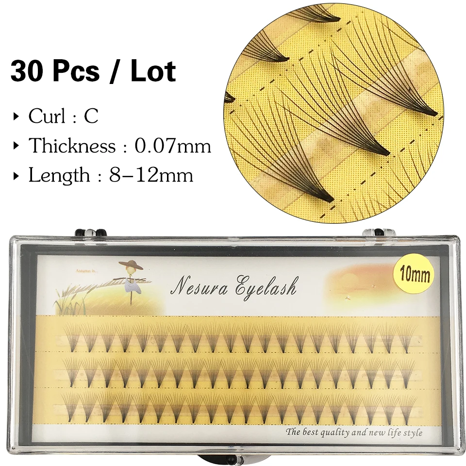 60 шт./лот предварительно изготовленные объемные веера Индивидуальные ресницы