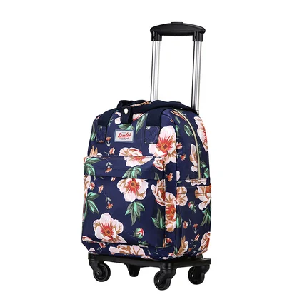 20 inch Women Carry-on hand luggae Bag Rolling luggage Trolley Bag Travel luggage Bags Women Cabin Wheeled backpack with wheels