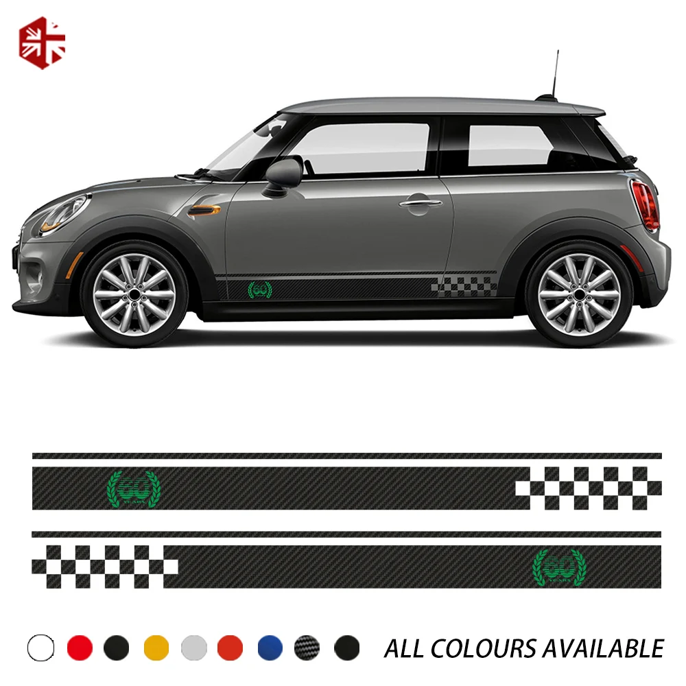 

Наклейка на боковые полосы для дверей автомобиля, для MINI Cooper S F54 Clubman F55 F56 F57 F60, 2 шт.