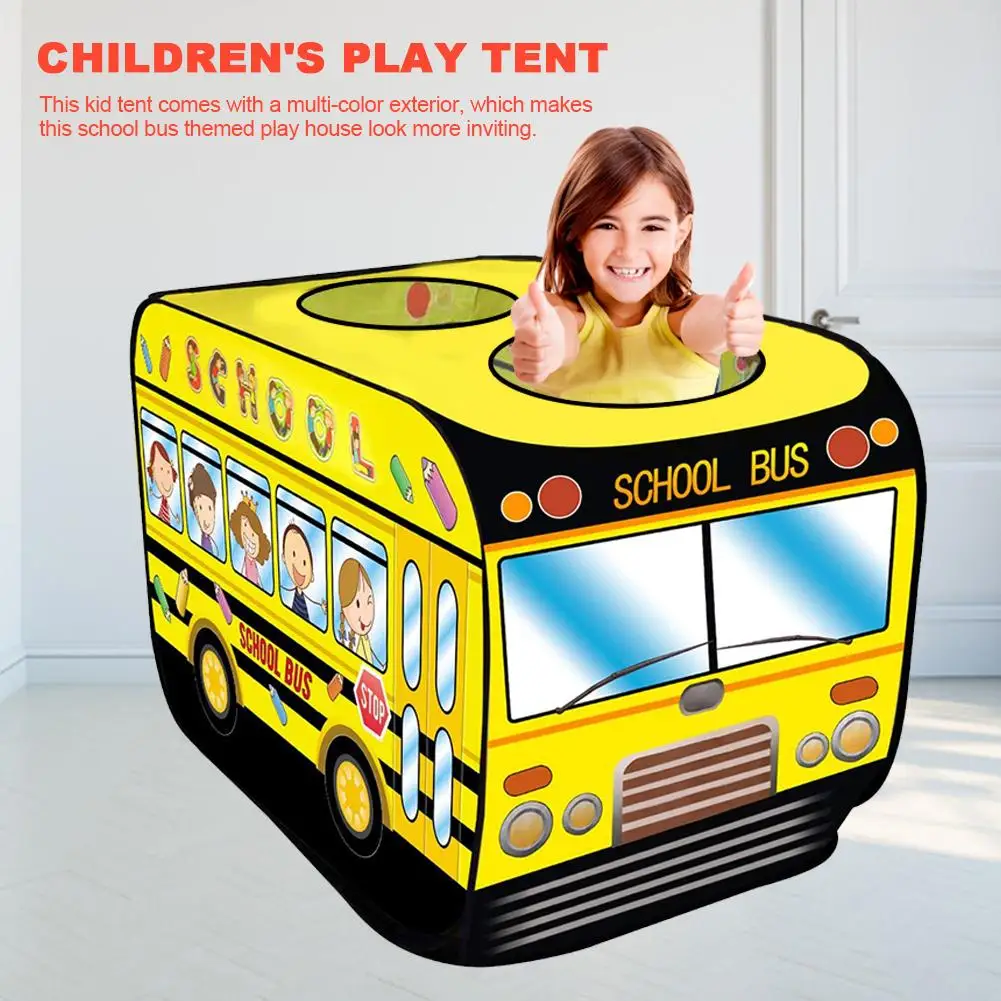 

Kids Play Tent Toys School Bus Pop Up Play Tent Indoor Outdoor Playhouse Toys Gift For Children 472 X 275 X 275 Inches amicably