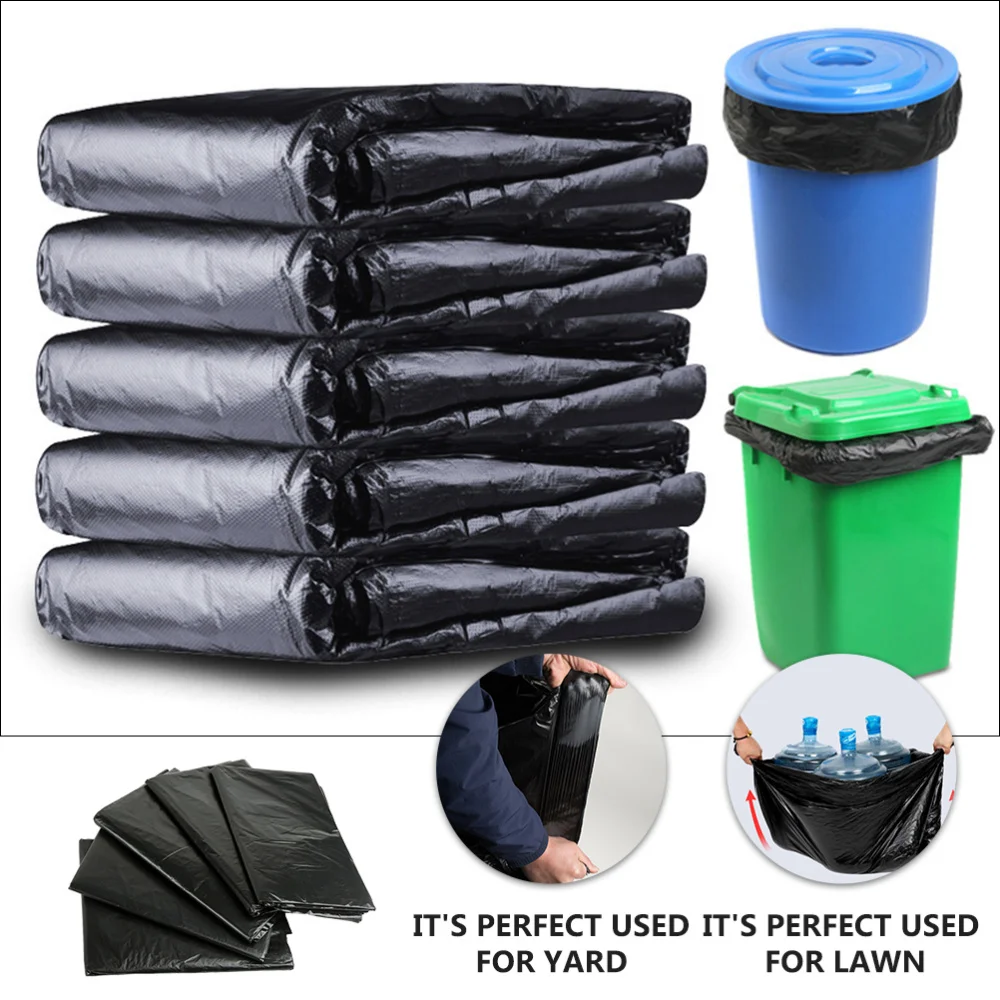 

50pcs Gardening Leaves Thick Garbage Bags Disposal Black Waste Bags
