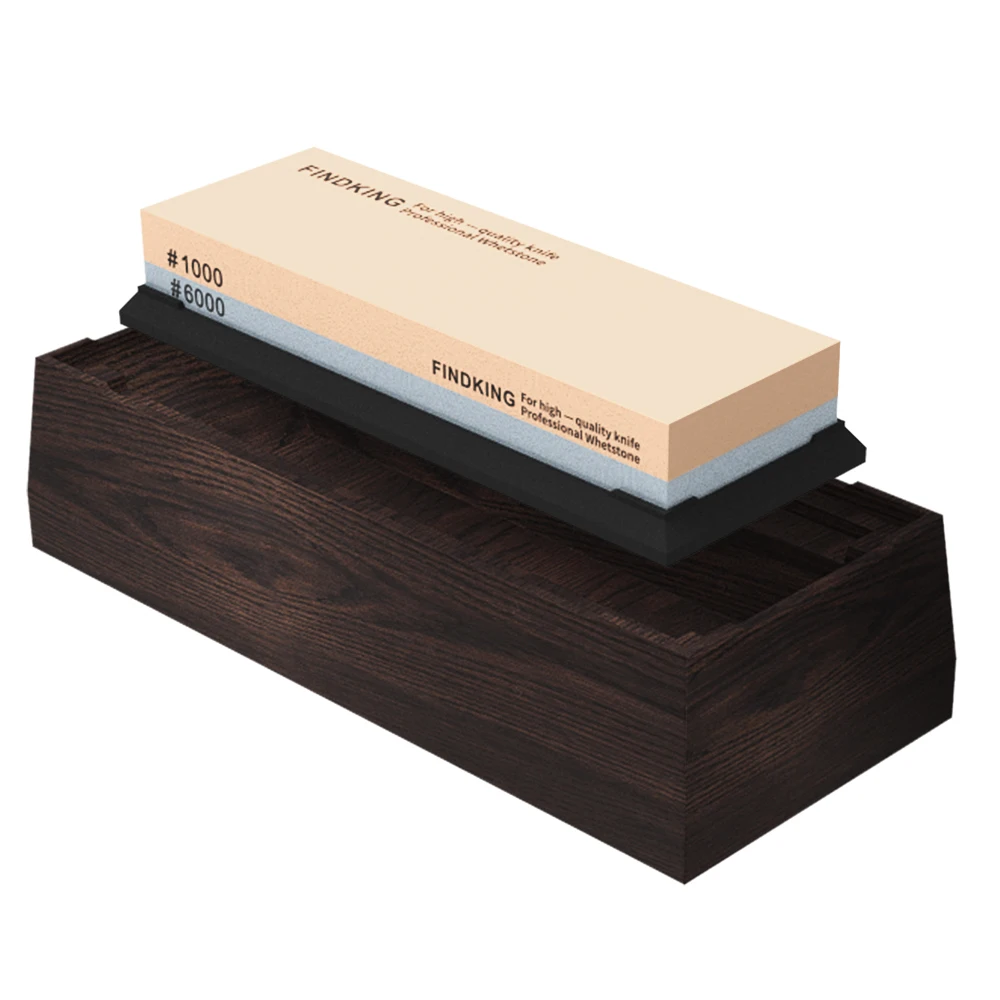 

Набор камней для заточки ножей FINDKING, зернистость 1000/6000, кухонный профессиональный безопасный набор точилок для ножей с нескользящим основанием, лучший подарок