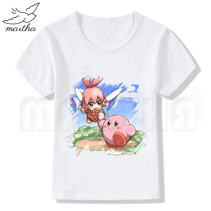 Детская забавная футболка с героями мультфильма аркадный Коллаж Кирби детские