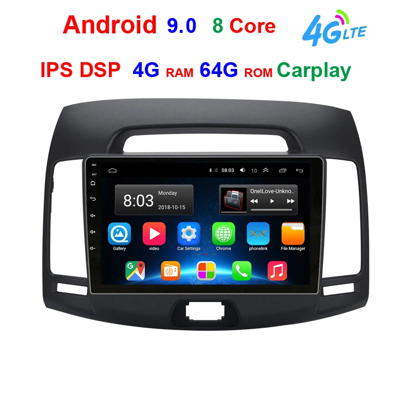 B IPS DSP 4G 64G 4G 2G+ 32G Android 9,1 4G Автомобильный Радио Мультимедиа Видео плеер навигация gps WiFi 2 din для hyundai Elantra HD 2006-2010 без dvd - Цвет: B IPS DSP 4G 64G 4G