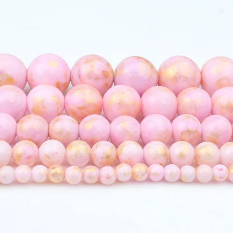 Бусины из нефрита и натурального камня для браслетов ожерелий 4-15 дюймов |