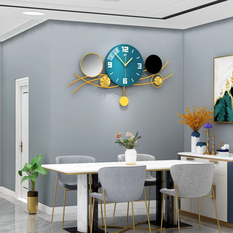 

Luxury Mute Wall Clock Modern Design Living Room Home Decoration Personalized Creative Ironwork Quartz Wall Clock Decor Horloge