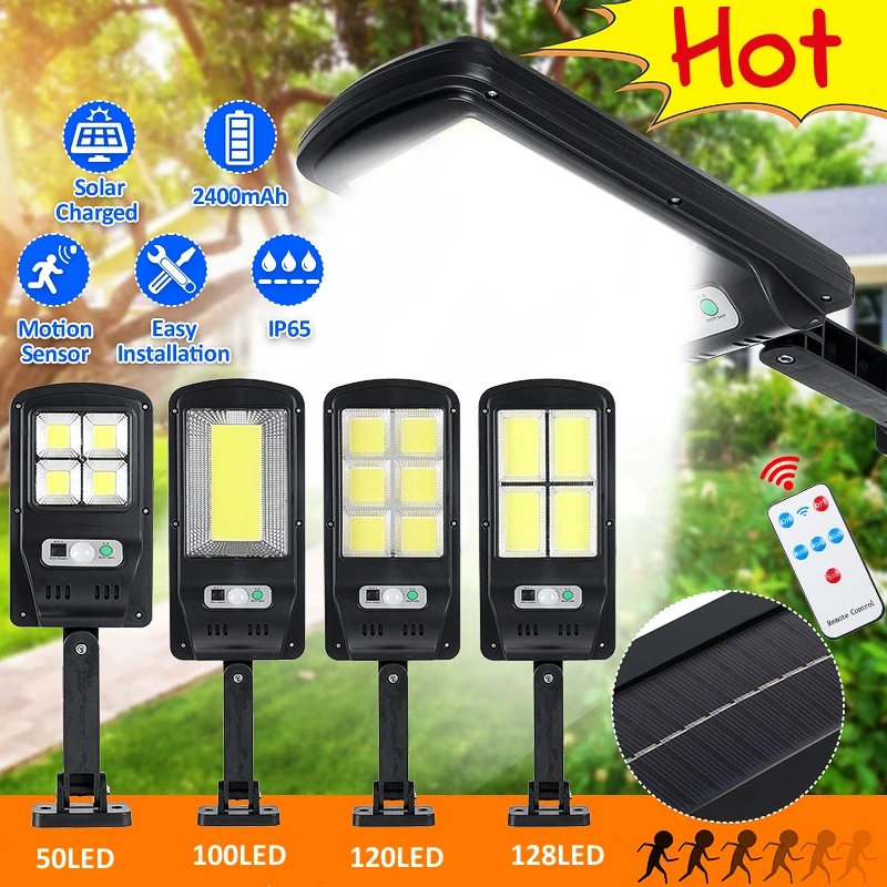 

Solar Led Street Light Remote Control Cob Sensor Wall Light Infrared Motion Sensor Outdoor Lighting IP65 Garden Lamp