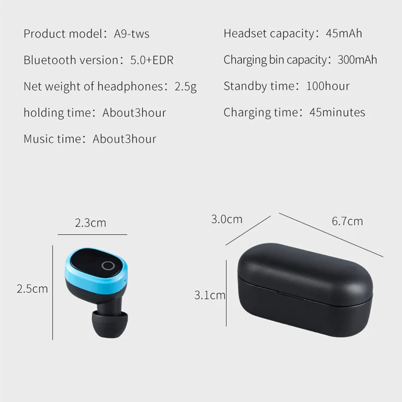 Мини Bluetooth гарнитура 10 рабочих часов водонепроницаемые беспроводные