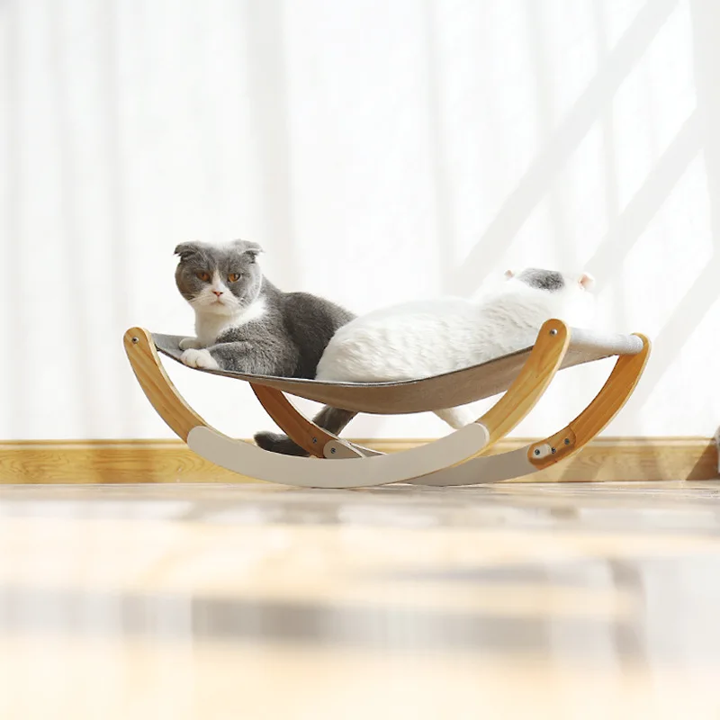 

Мягкое кресло-качалка для кошек, подвесная кровать, гамак, вращающаяся качели, игрушка с прочной деревянной рамой для маленьких котят