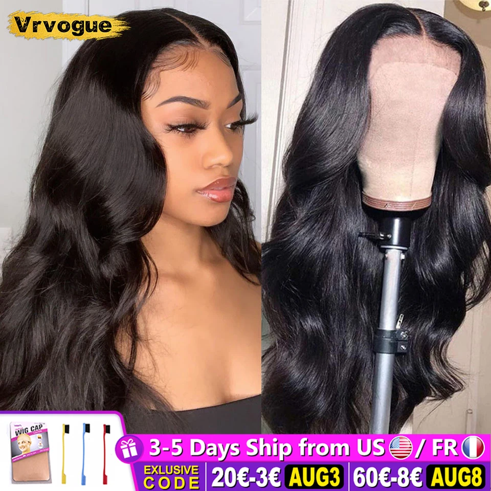 

Lace Front Wig Human Hair Body Wave Pre-Plucked Transparent 4X4 Lace Closure Wigs for Women Brazilian Human Hair Wigs Vrvogue