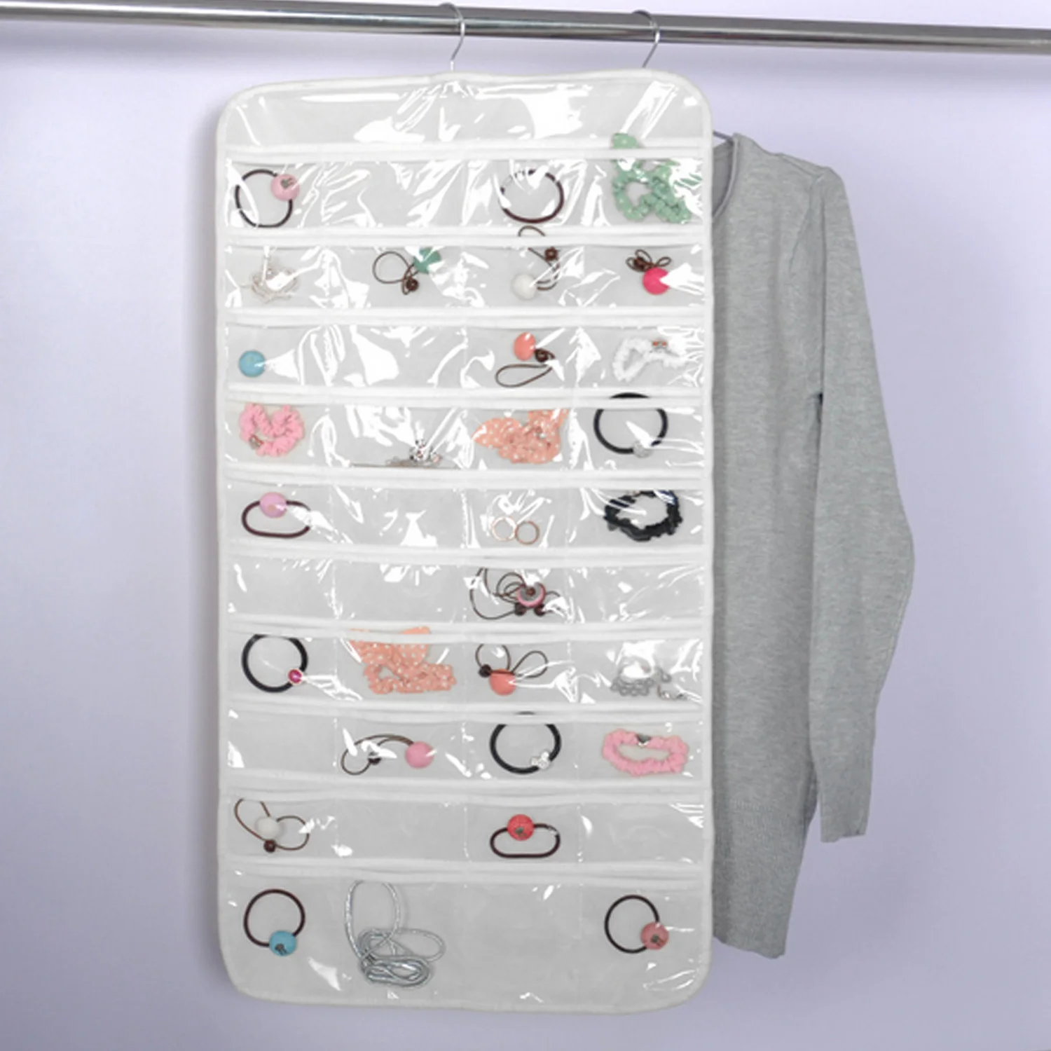 Прозрачный двухсторонний подвесной держатель для ювелирных изделий из ПВХ