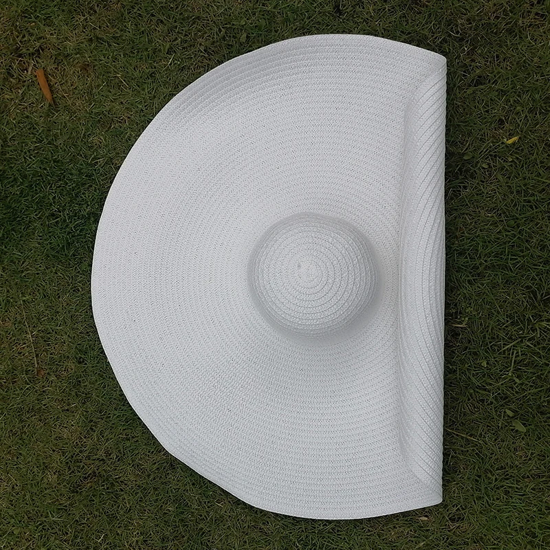 2021 New Summer Oversize Beach Hats for Women 56-58cm Brim Large Straw Hat Sun Protection Foldable Party Travel Hat кепка BHD2