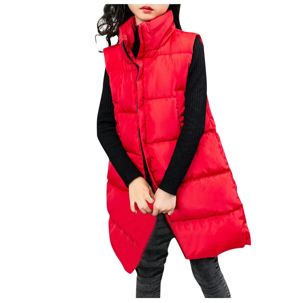Детский жилет для девочек; kamizelka dziecko gilet fille bezrekawnik dziecko gilet; Однотонный жилет для детей Z4 - Цвет: C