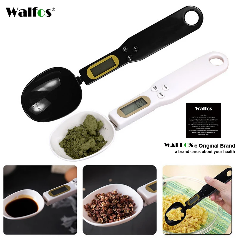 WALFOS 500 г/0,1 г кухонные весы измерительная чашка для выпечки аксессуары ЖК-дисплей электронная цифровая ложка мощность Бесплатная доставка - изображение