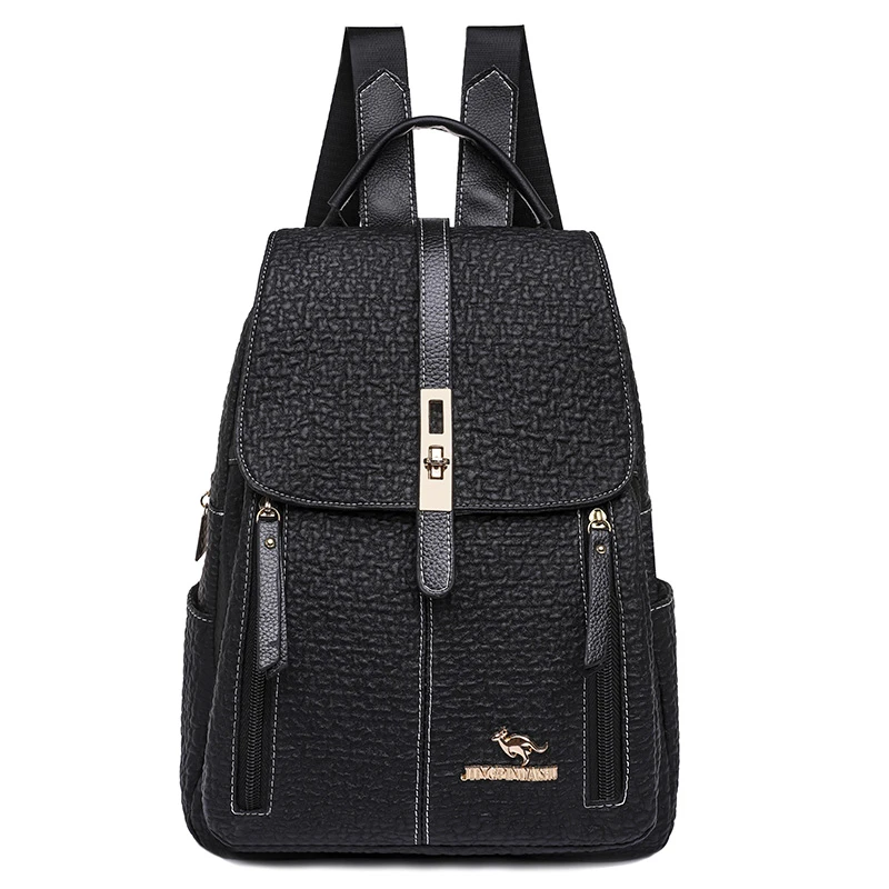 Клетчатый женский кожаный рюкзак модные школьные ранцы для девочек большой