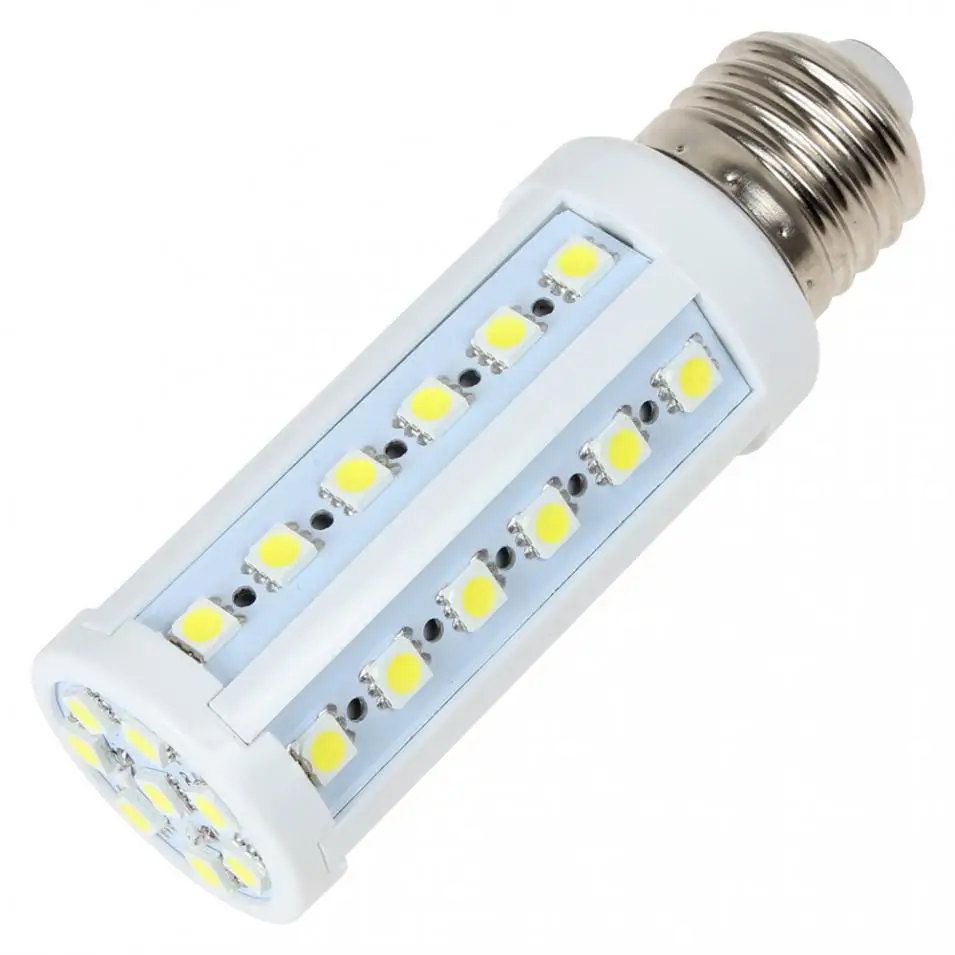 Светодиодная лампа E27 110 V/220 V 9W 44x5050 SMD высокояркая теплая белая/Белая светодиодная
