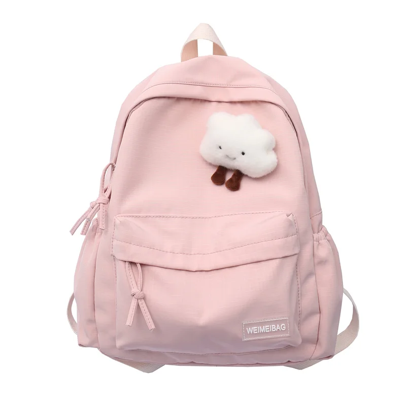 

EST New Waterproof Nylon Women Backpack Large Capacity Solid Color Men Travel Bag Unisex College Schoolbag Laptop Backpacks