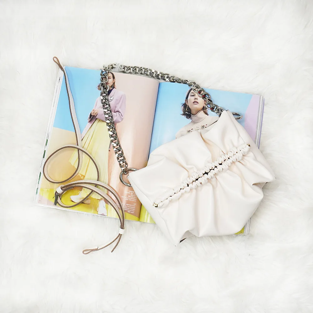 

THREEPEAS Bag Women's Bag 2021 Handbags Niche Soft Fold Single Shoulder Cross Arm Pillow Chain Bag