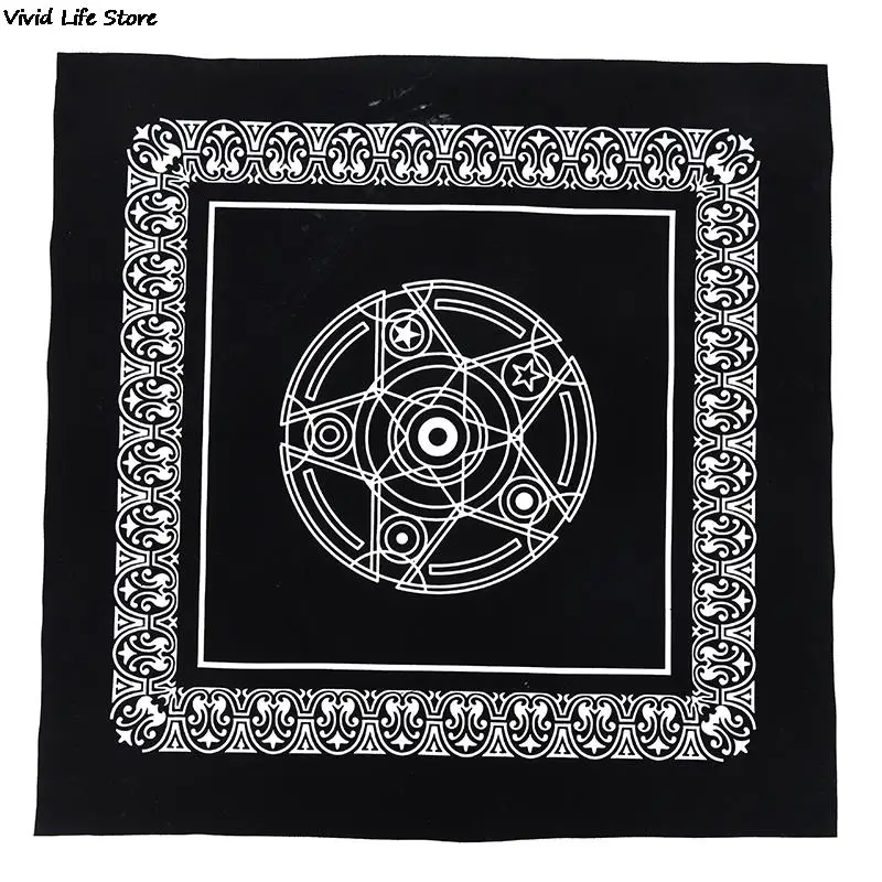 Бархатная скатерть для ТАРО 49 см x с вышивкой Wicca Pentacle Sun настольная игра