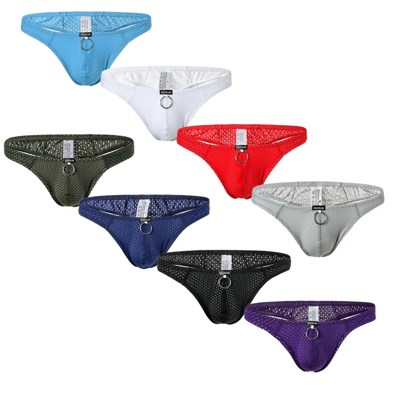 

4PCS/Lots Sexy Men Thongs Jockstrap Mesh Low Waist Underwear Cueca Gay Panties Breathable T-back Thong G-string M-XXL