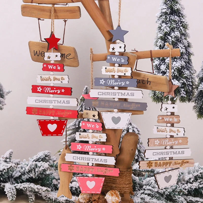 

Christmas Wooden Letters Ornaments Pendant Christmas Tree Decoration Christmas Home New Year Party Decoration Accessories