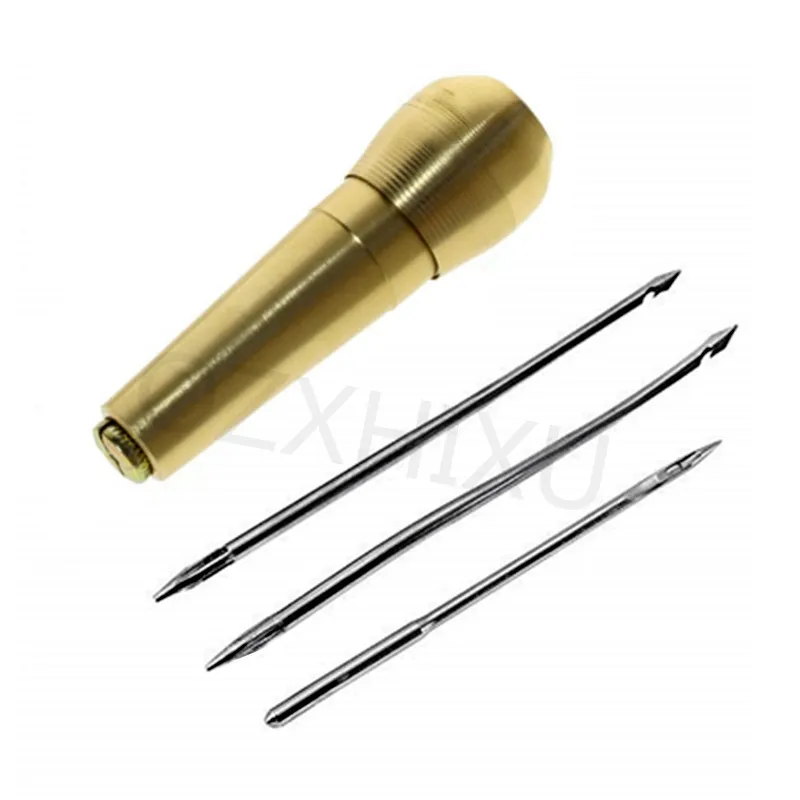4Pcs Canvas Leather Tent Shoes Sewing Awl Taper Repairing Tool Sets Hand Stitching Crochet Leather craft Needle Kit 7YJ309