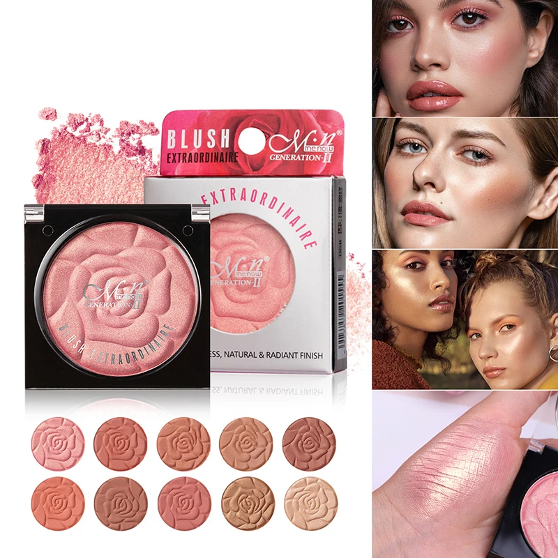 

10 Colors Natural Blush Peach Pallete Face Blush Mineral Pigment Palette Cream Shining Blusher Face Shadow Cosmestics