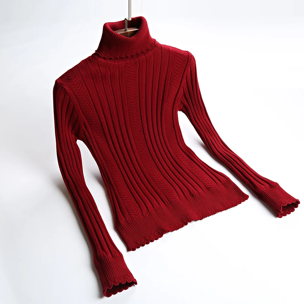 Plus Size S-2XL Thick Warm Women Pullover Sweater Fashion Knitted With Velvets Jumper Top Rib Silm Female Turtleneck | Женская одежда