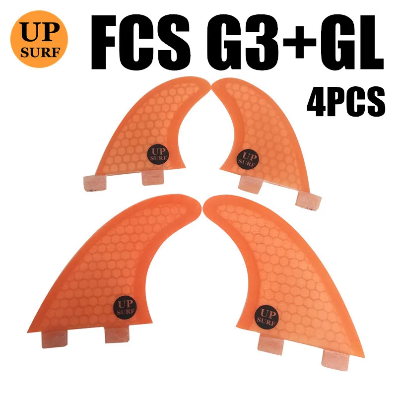 G3 and GL Ласты для серфинга FCS G5/G3+ GL сотовый плавник из углеродного стекловолокна Quad плавники набор 4 шт. upsurf логотип - Цвет: G3 and GL