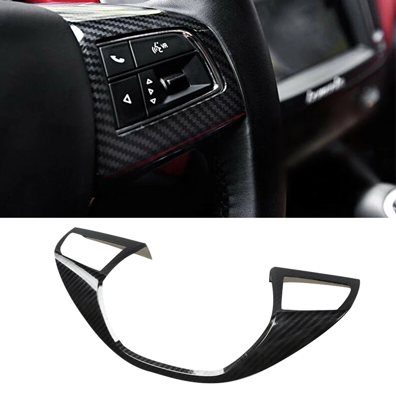 

DWCX Car ABS Carbon Fiber Style Steering Wheel Button Cover Trim fit for Maserati Levante Ghibli