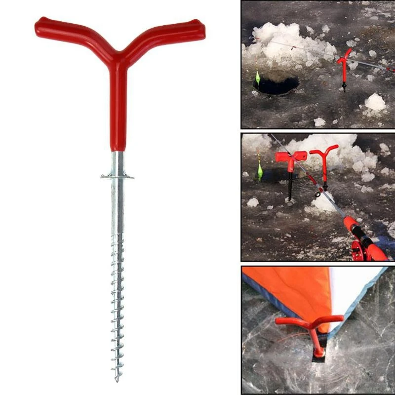 Winter Fixed Nail Ice Fishing Rods Holders Screw Outdoor New Auger Drill Tent Pegs | Спорт и развлечения