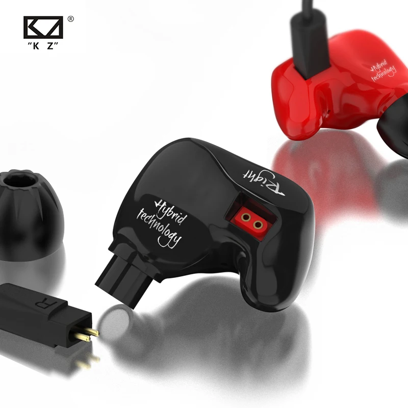 Плотным верхним ворсом KZ ZS4 гибридной технологии стерео наушники вкладыши