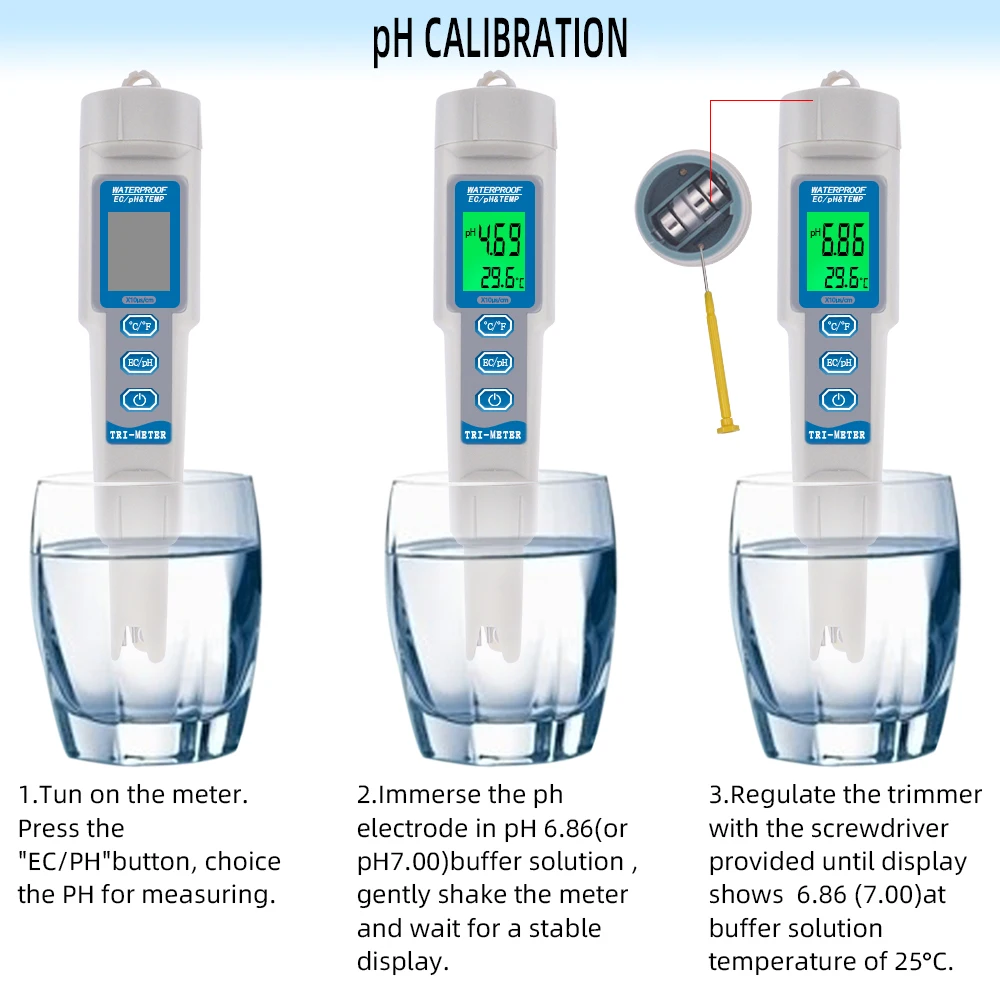 Цифровой водонепроницаемый 0,01 3 в 1 PH EC TEMP/TDS PH TEMP метр ЖК-дисплей с подсветкой с автоматической температурой для аквариума Скидка 40