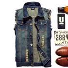 2020 рваная джинсовая куртка Для мужчин; Джинсовый жилет в стиле хип-хоп Джинсовое пальто жилет Для мужчин в ковбойском стиле без рукавов куртка мужская майка размера плюс 6XL