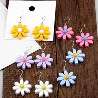 colorful daisy dangle earrings sweet temperament trendy acrylic flower daisy earrings for women girls fashion jewelry gifts